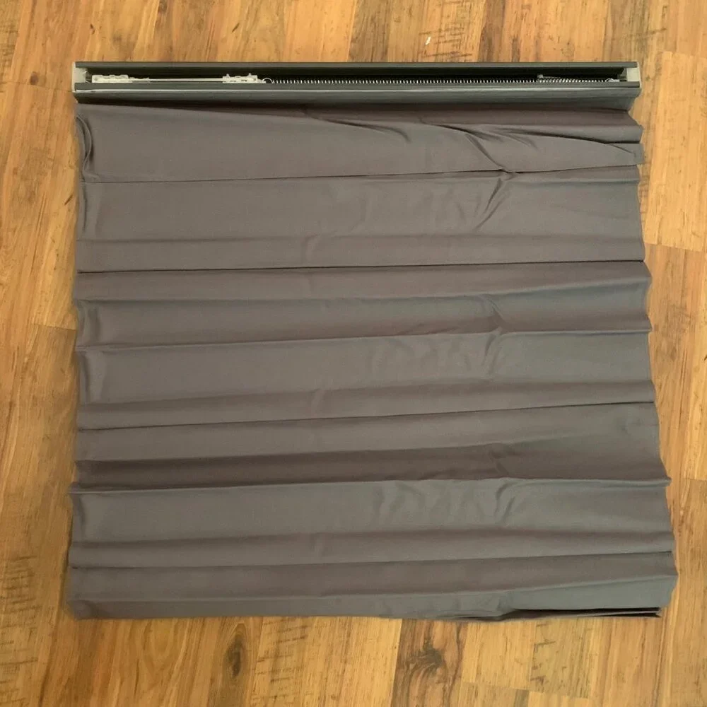 Real Simple Gray Cordless Blackout Energy-Efficient Cotton Roman Shade 32 in. W